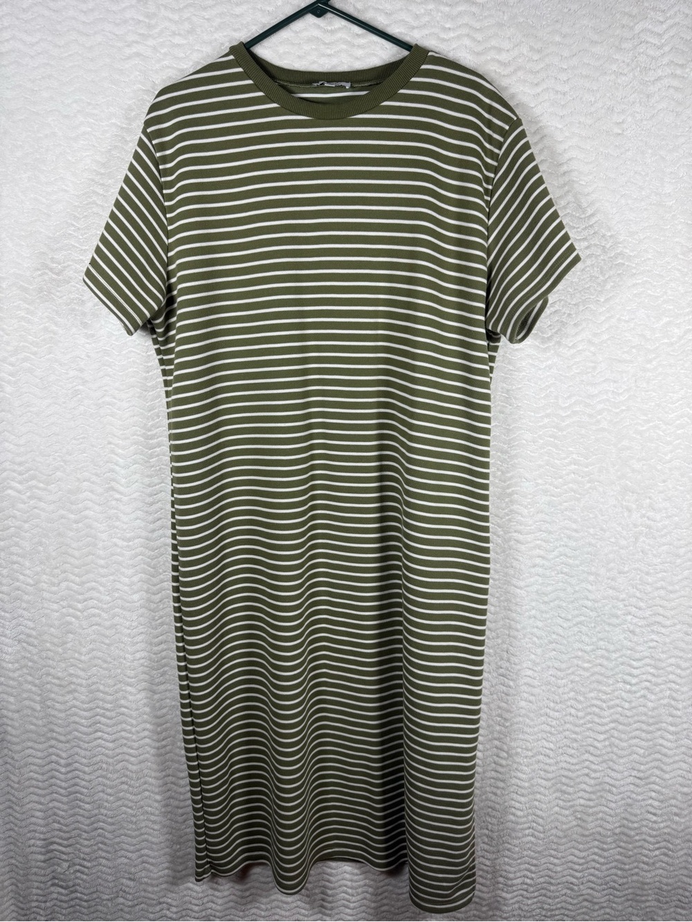Polagram Olive & White Striped Crew Tee